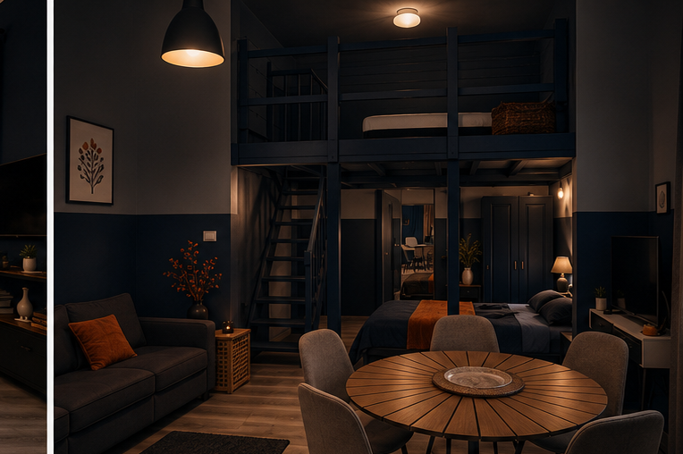 Loft apartment prepared for guests